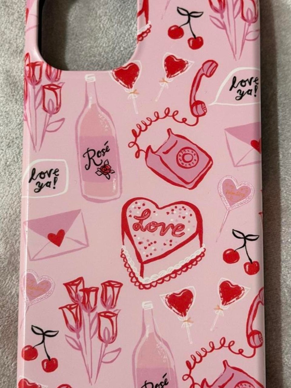 Pink Love Pattern Phone Case - Romantic Heart & Floral Design